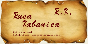 Rusa Kabanica vizit kartica